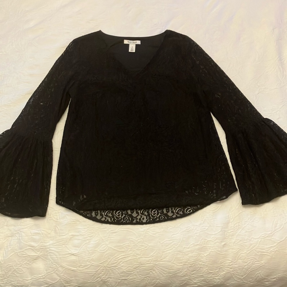 White House/Black Market Black Lace Top